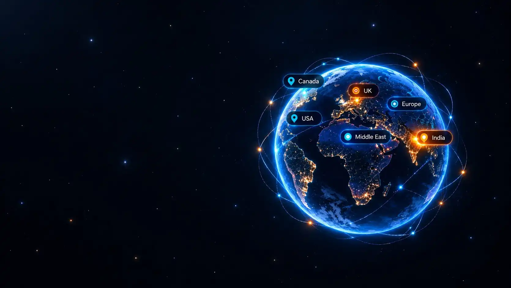 3D Earth globe showing remote engineering impact