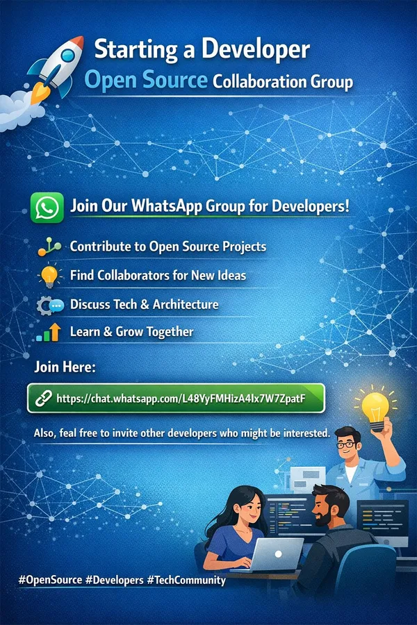 Developer Open Source Collaboration WhatsApp Group Banner